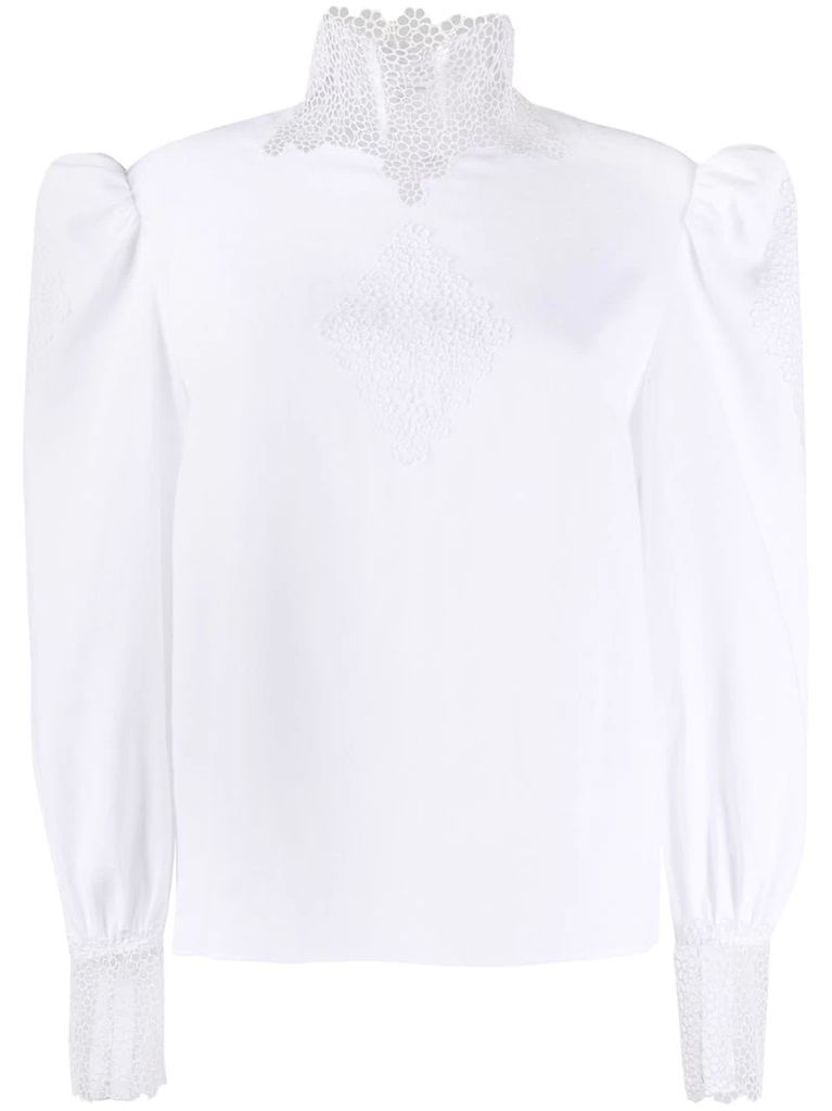 broderie anglaise insert blouse