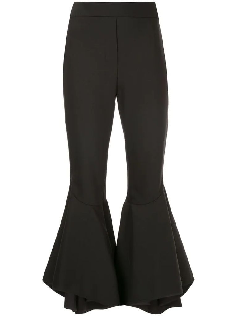 full flare cropped trousers