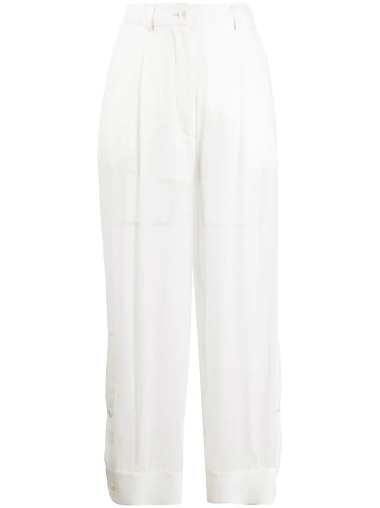 high-rise sheer trousers