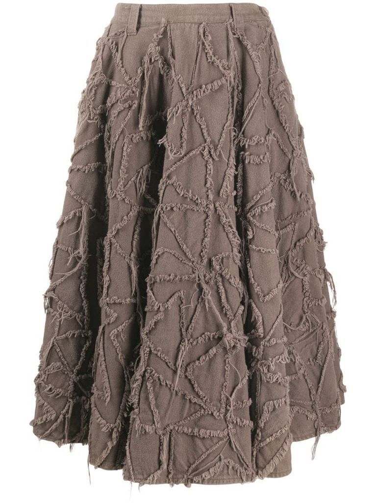 2000s frayed pattern skirt