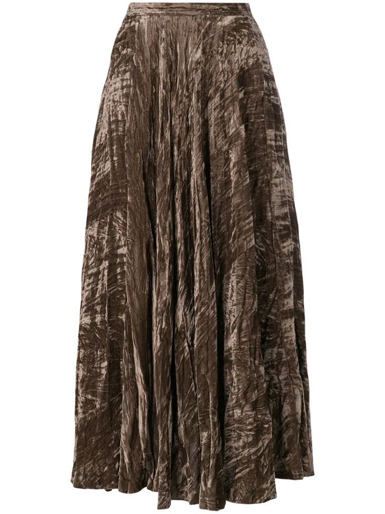 crushed velvet maxi skirt