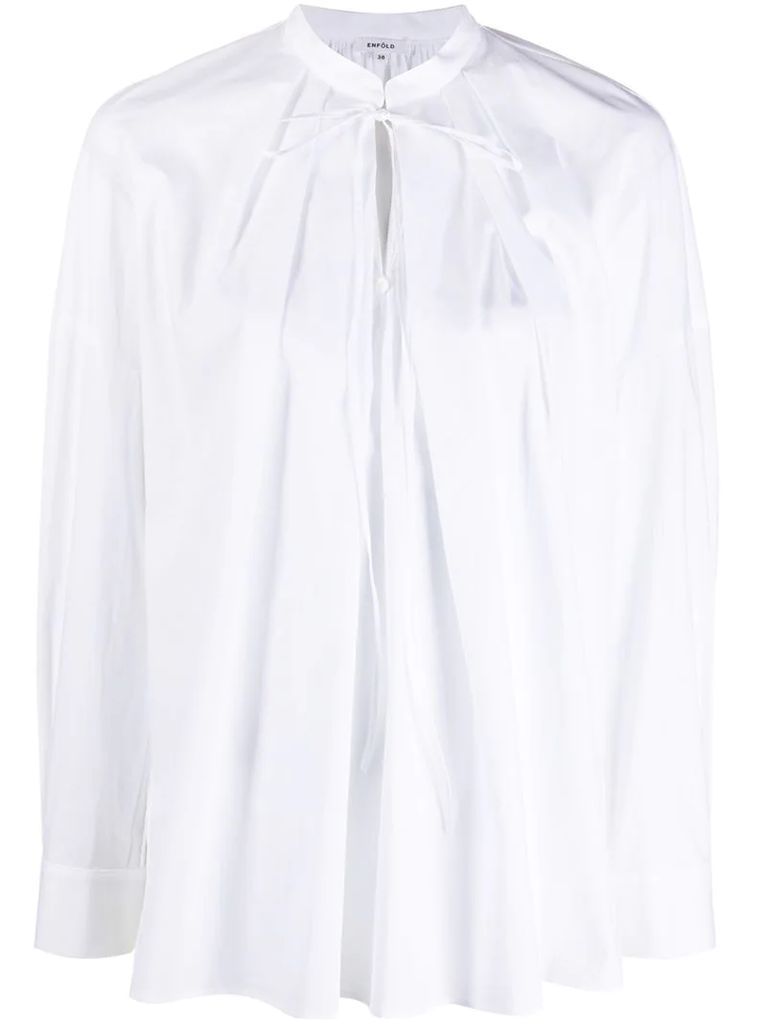 front pleated blouse