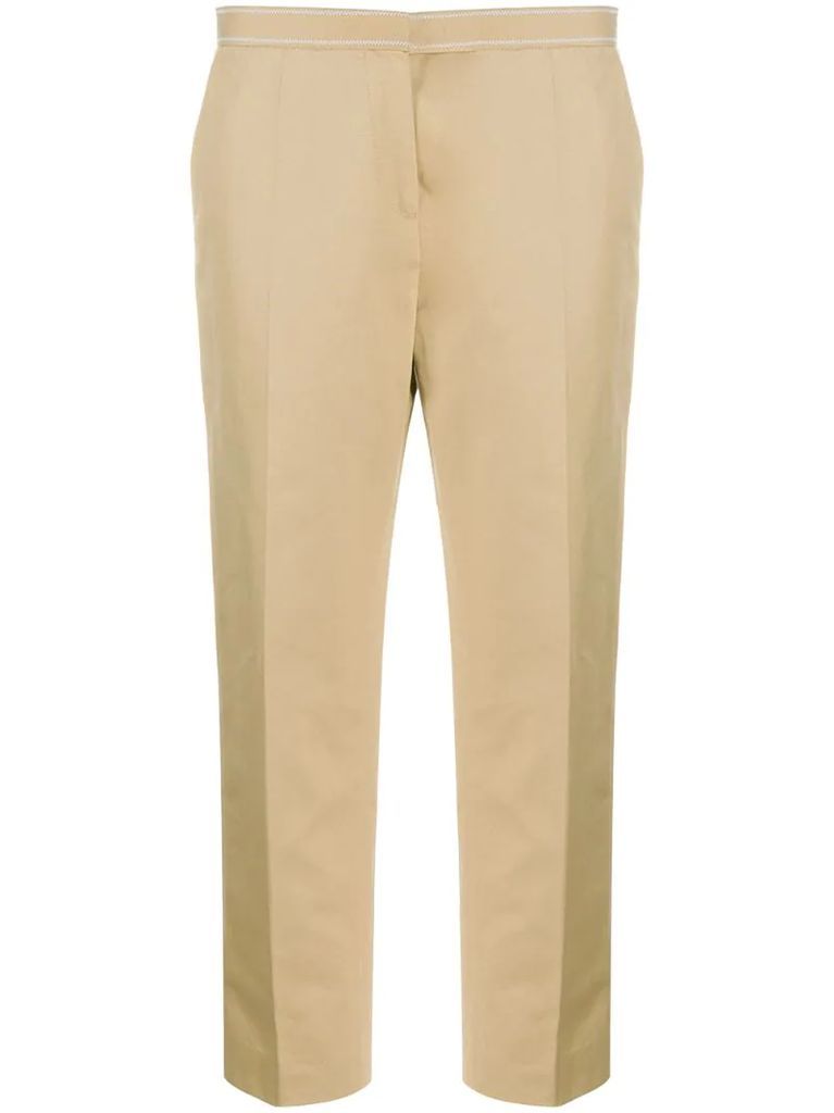 stitched cropped trousers