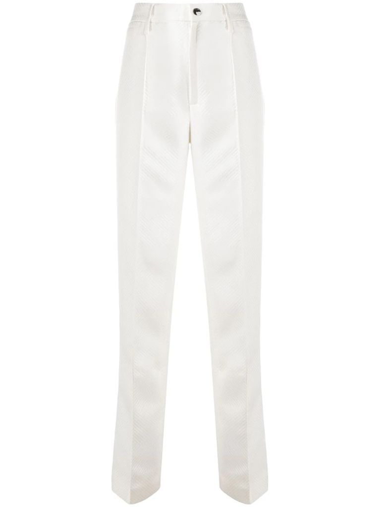 pleat detail high-waisted trousers
