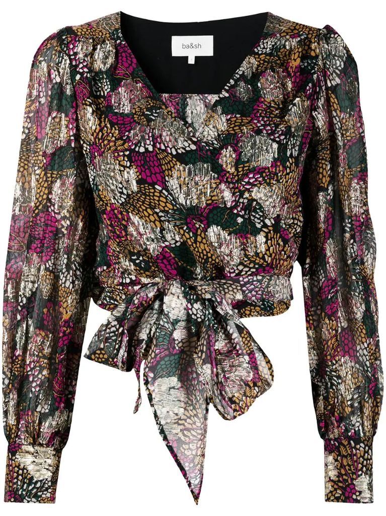 Leia floral-print wrap blouse