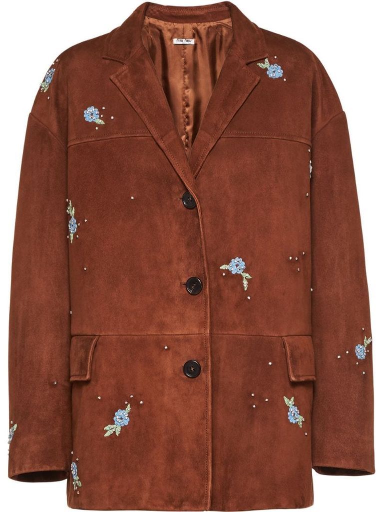 embroidered suede jacket