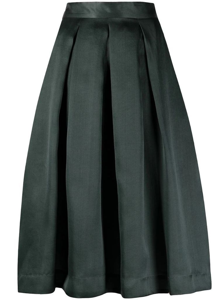 pleated midi skirt