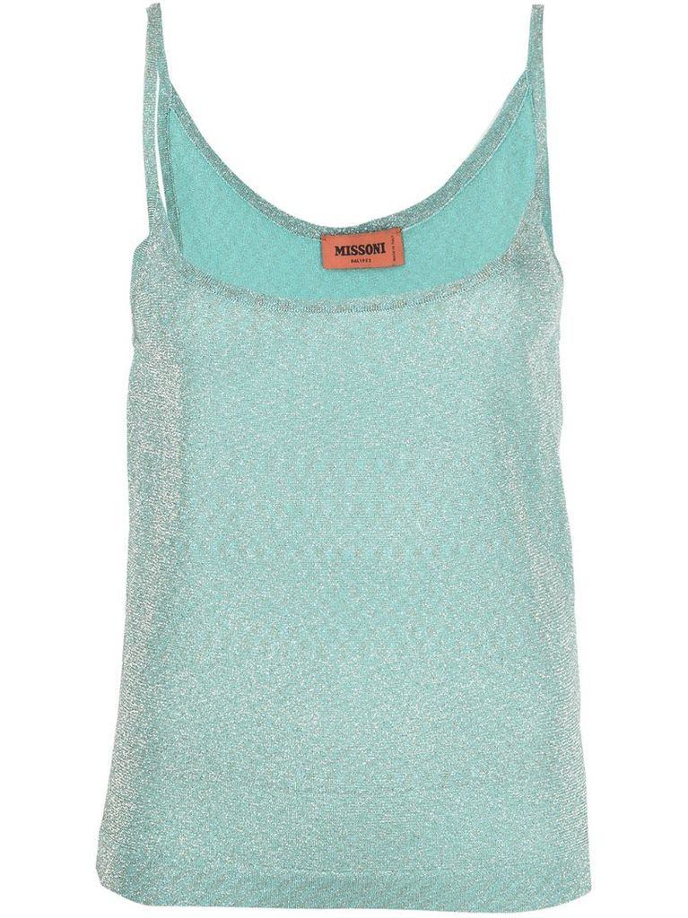 metallic-thread vest top