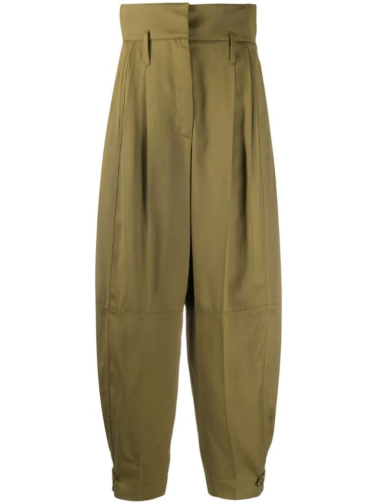 high-waisted military trousers