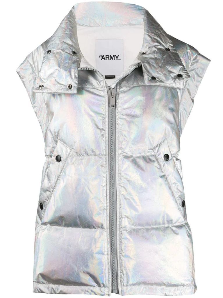 holographic down gilet
