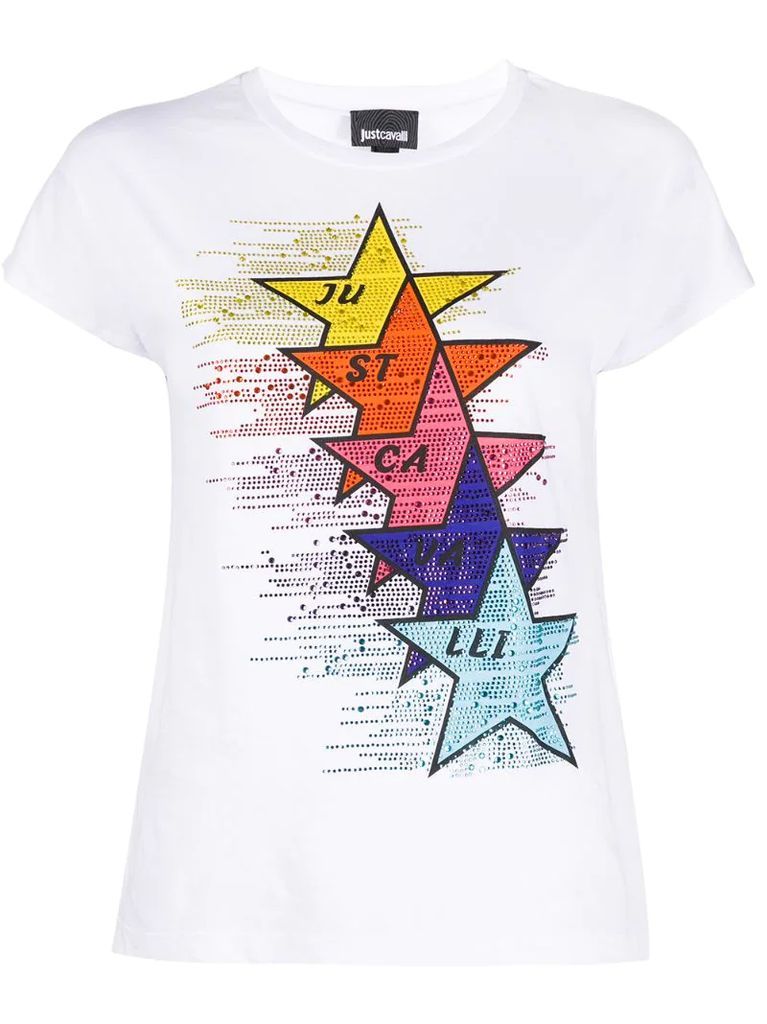 logo star print T-shirt