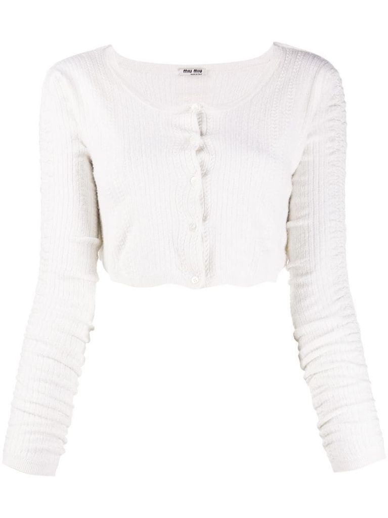 cropped knitted cardigan