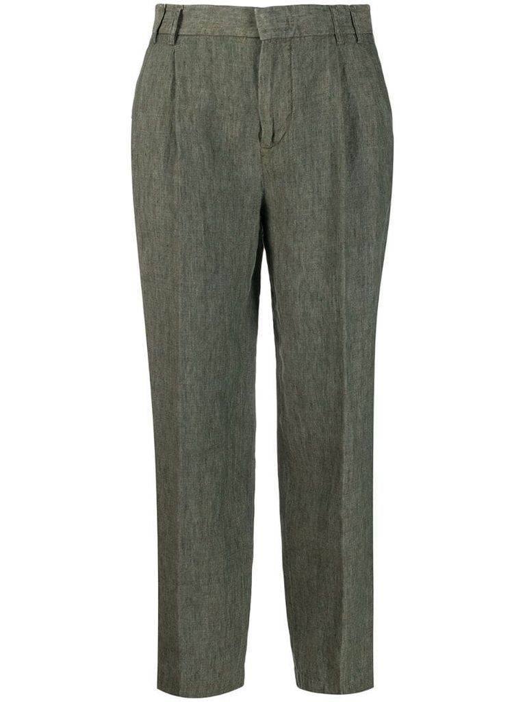 linen cropped trousers