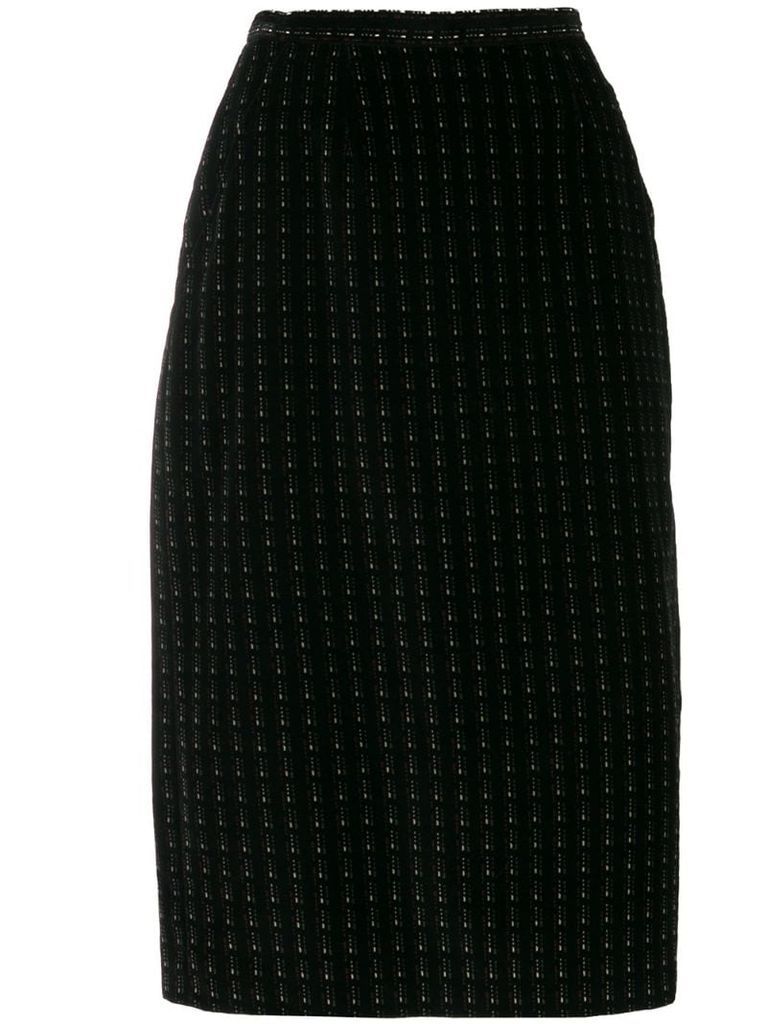 '1980s patterned pencil skirt