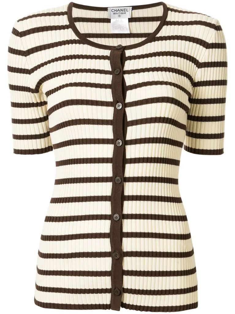 1998 striped buttoned knitted top