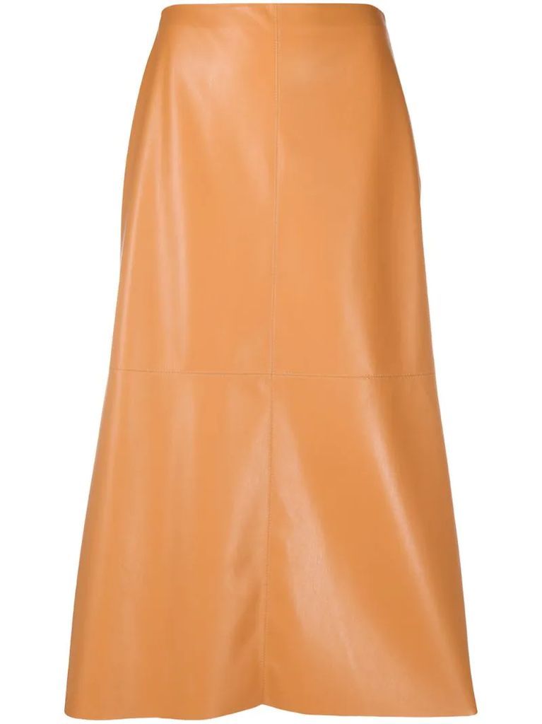 Zayra vegan leather midi skirt