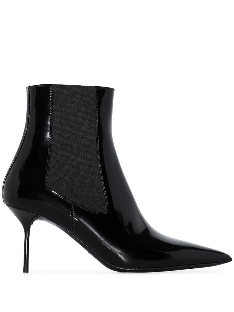 75mm leather ankle boots