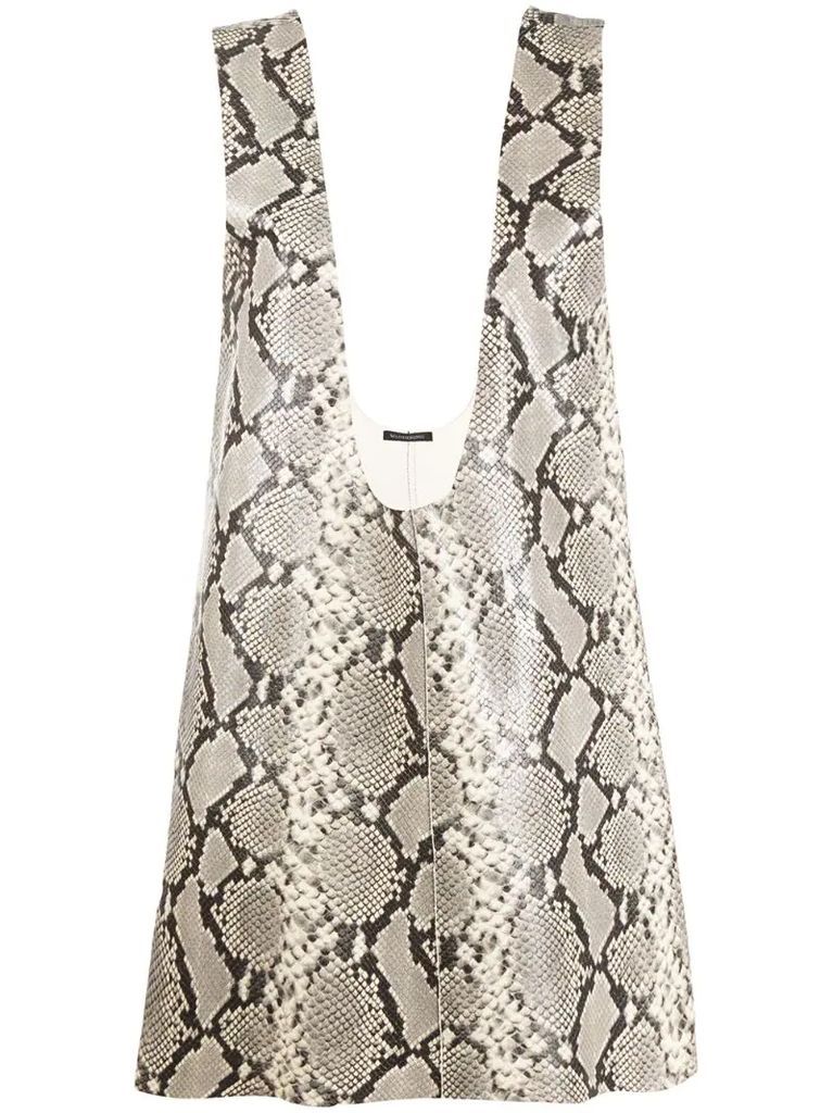 snakeskin-print sleeveless vest