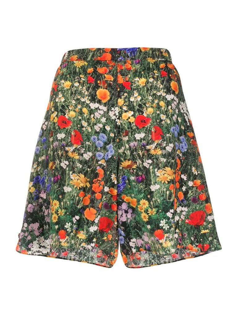 floral A-line shorts