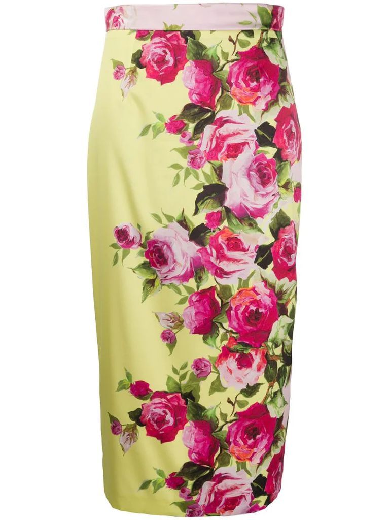 floral printed pencil skirt