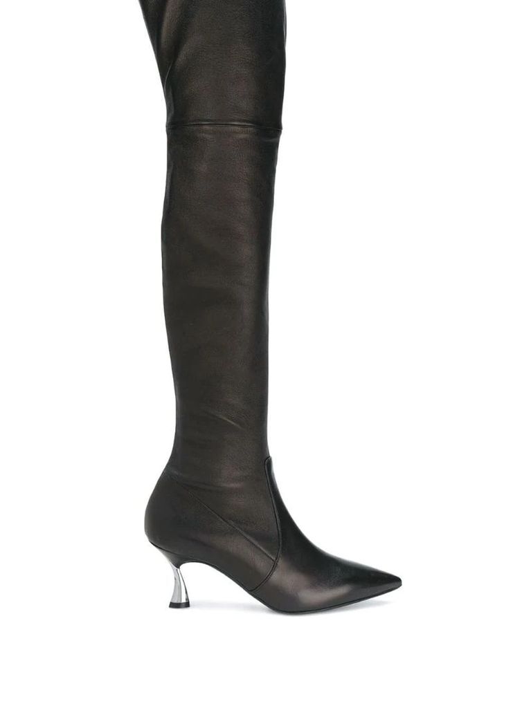 heeled over the knee boots