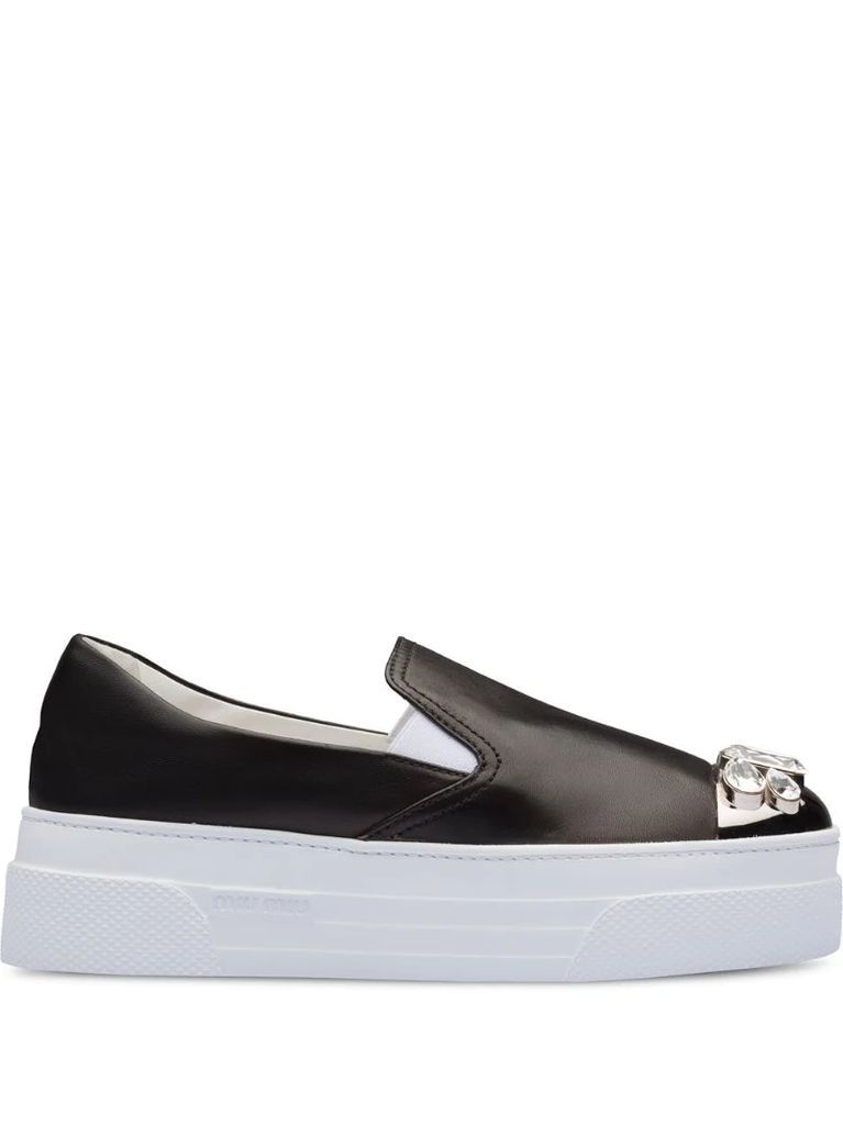nappa leather slip-on sneakers