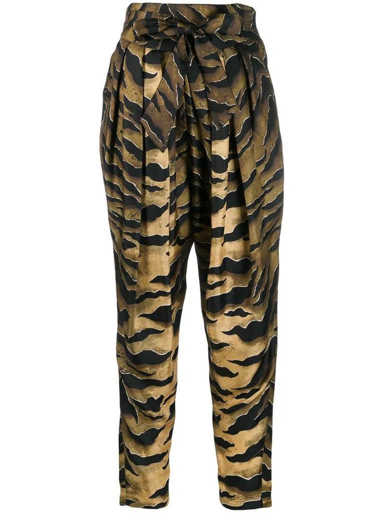 printed tapered trousers