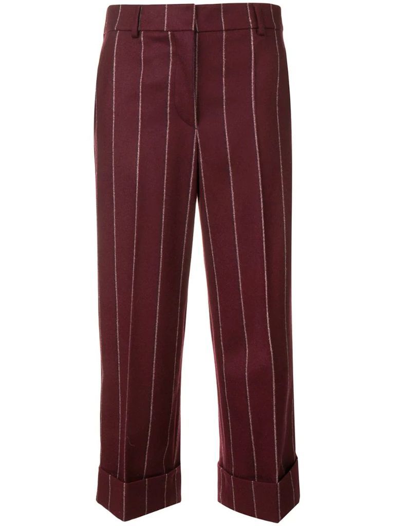 shadow stripe cropped trousers