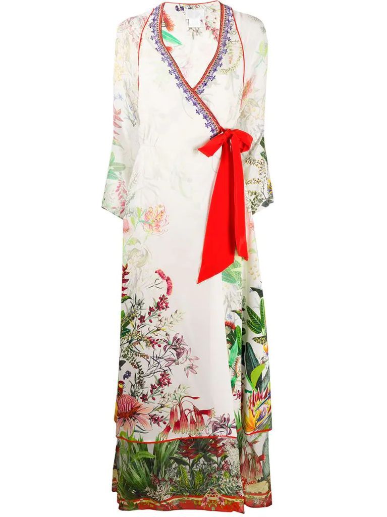 Faraway Tree-print silk dress