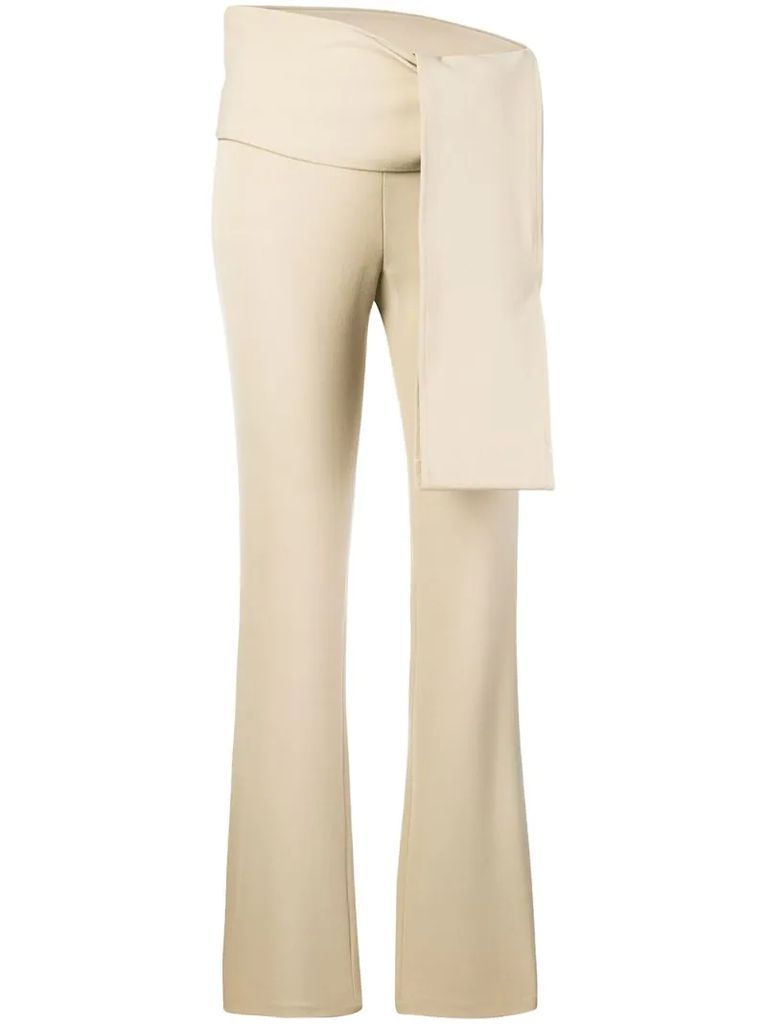 knot detail slim-fit trousers