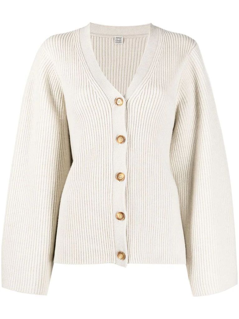 cable knit lambs wool cardigan