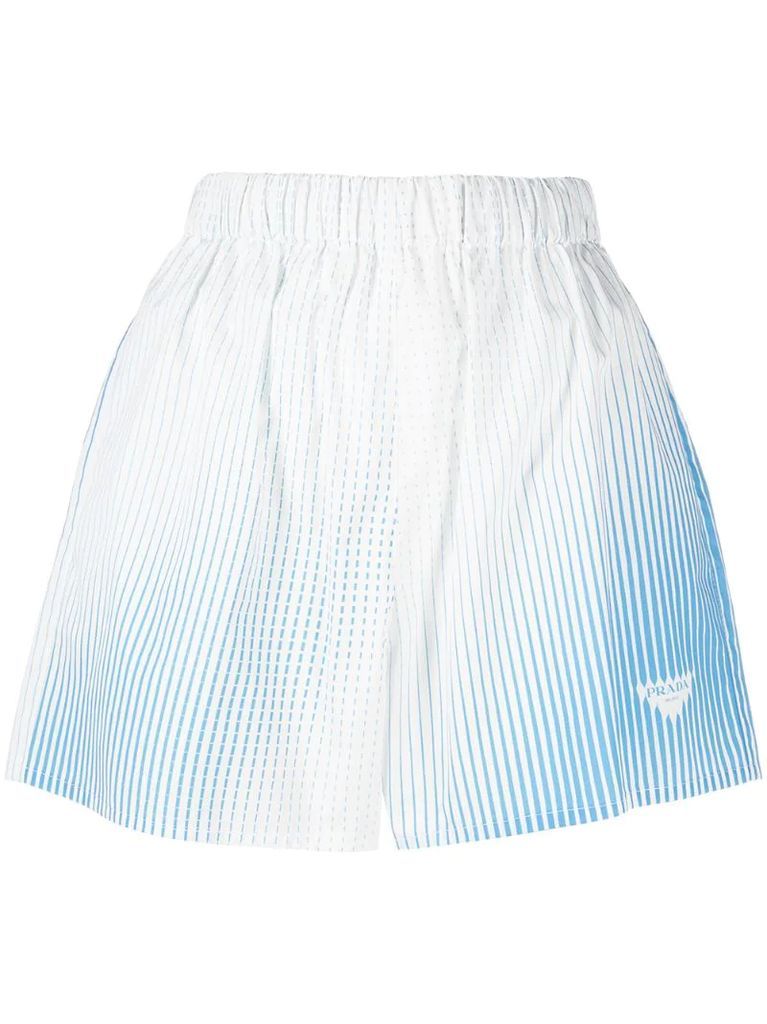 striped logo-print shorts