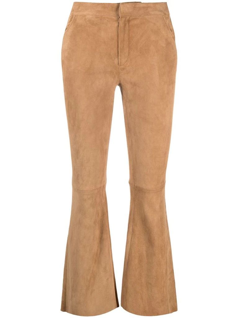 slim-fit flared trousers