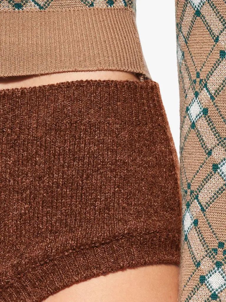 stretch Shetland wool shorts