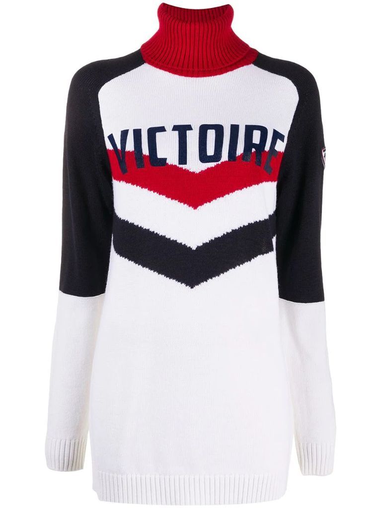 Victoire-print rollneck jumper