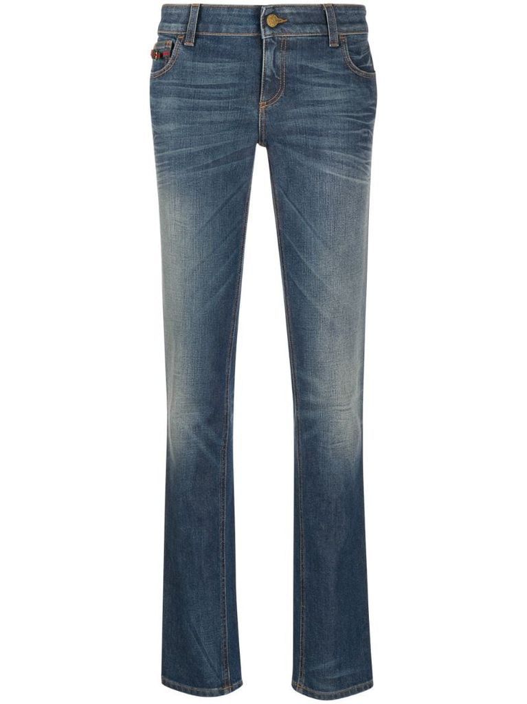 straight-leg low-rise jeans