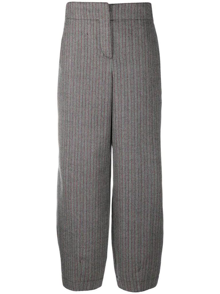 wide stitched stripe trousers