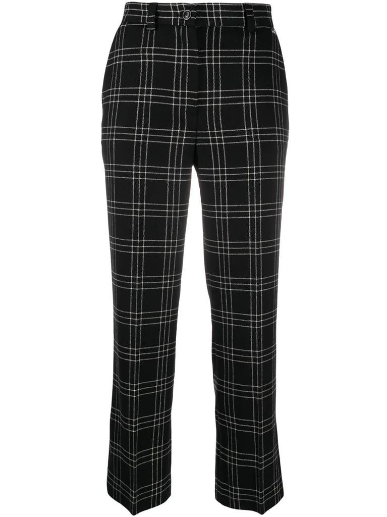 checkered crop trousers