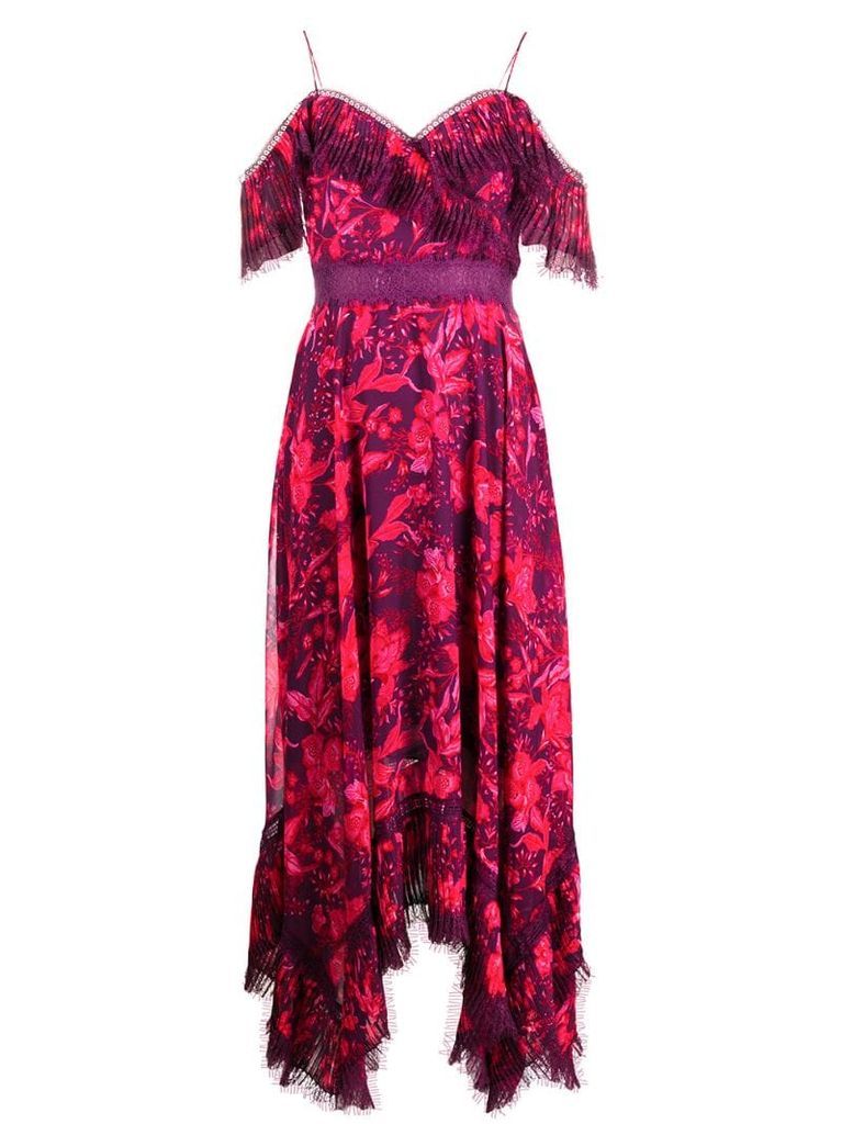 pleated floral dress