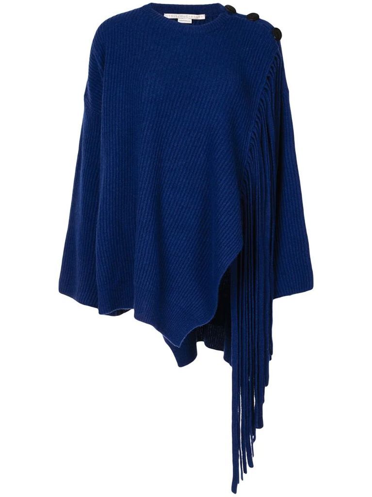 ribbed-knit fringe detailed jumper