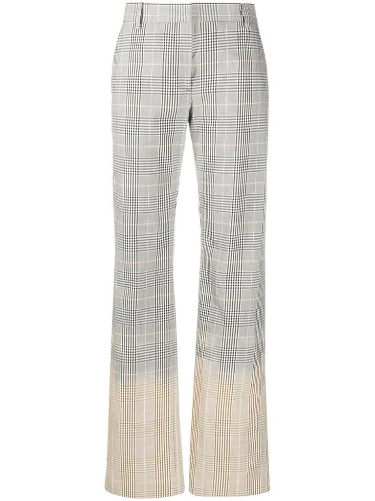 high-waisted check trousers