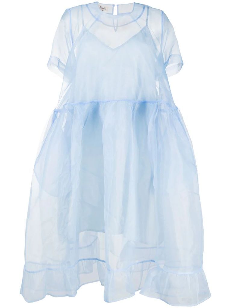sheer organza babydoll dress