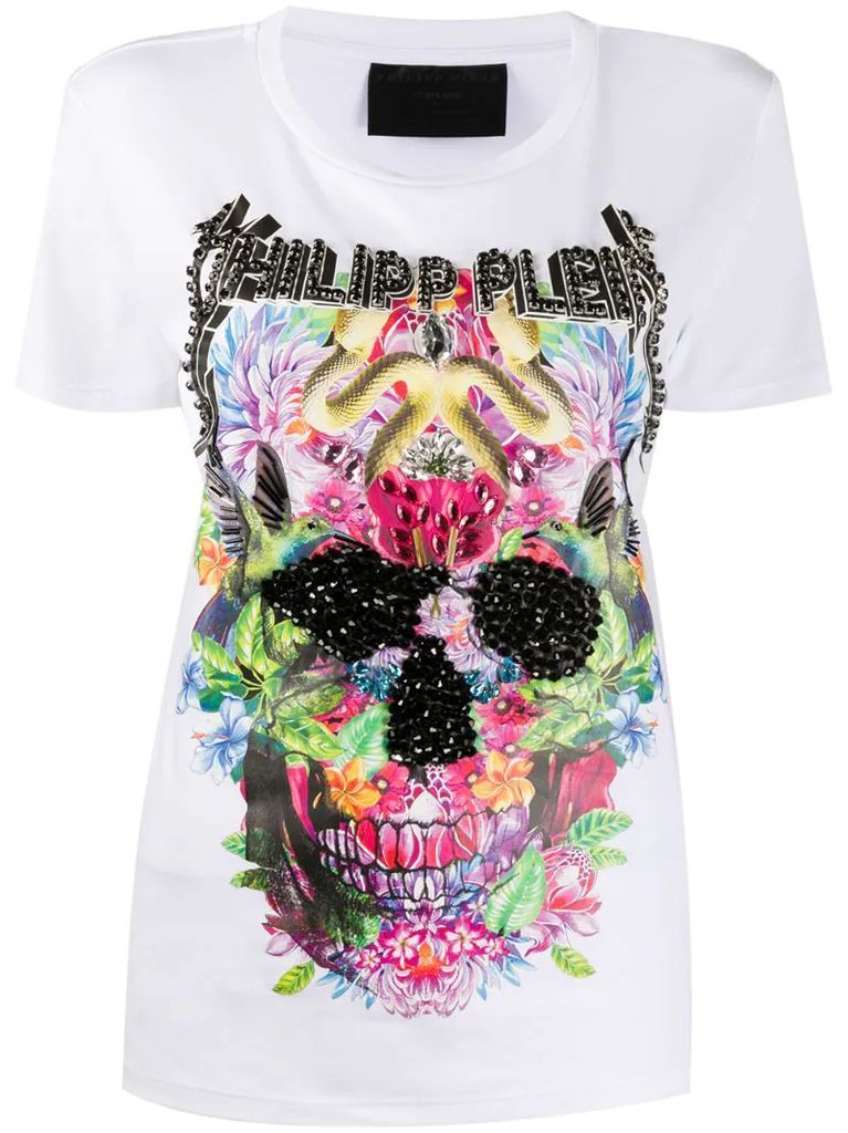 floral skull T-shirt