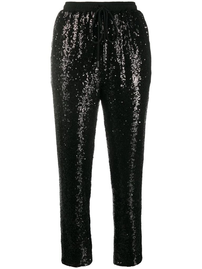 sequinned track trousers