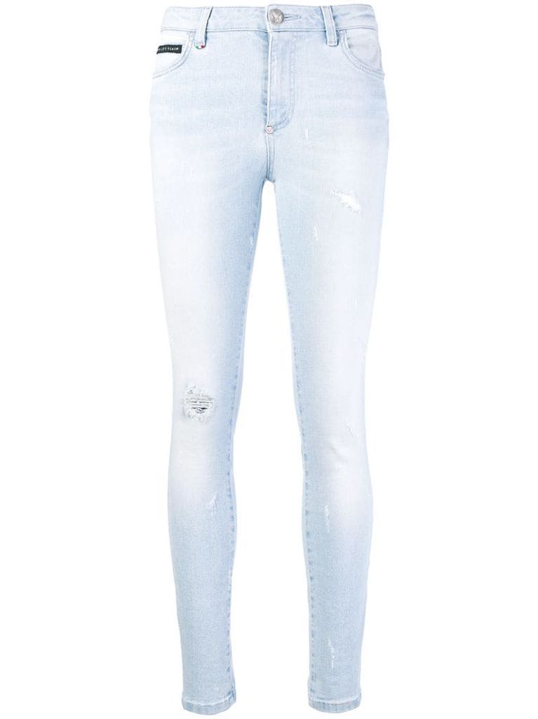 super skinny distressed jeans
