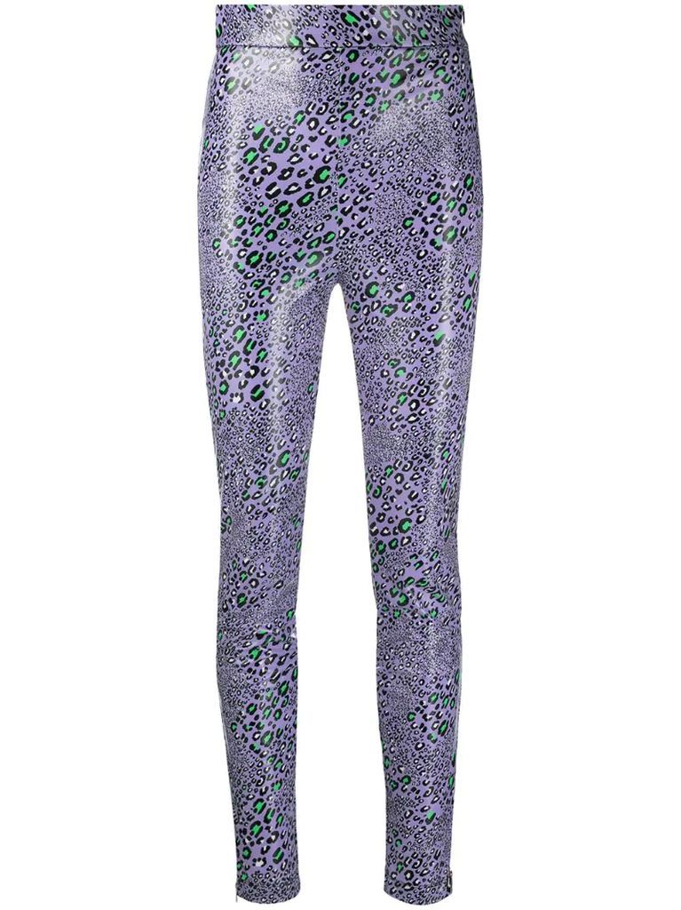 leopard-print skinny trousers