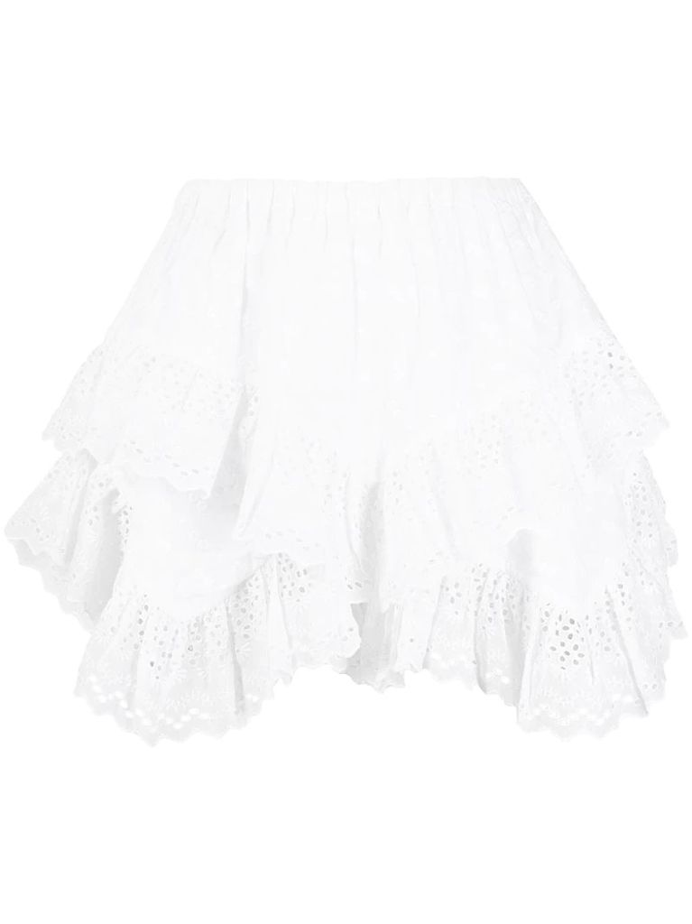 broderie-anglaise shorts