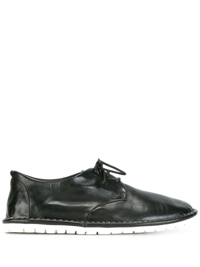 contrast sole lace-up loafers