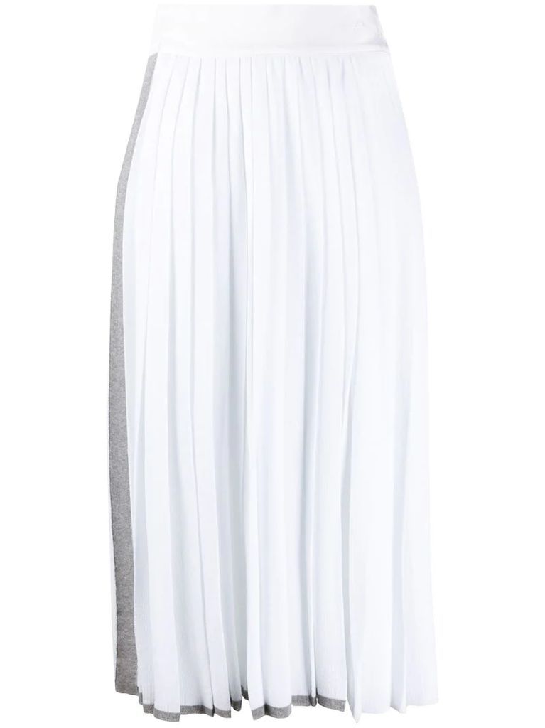 side stripe detail pleated skirt