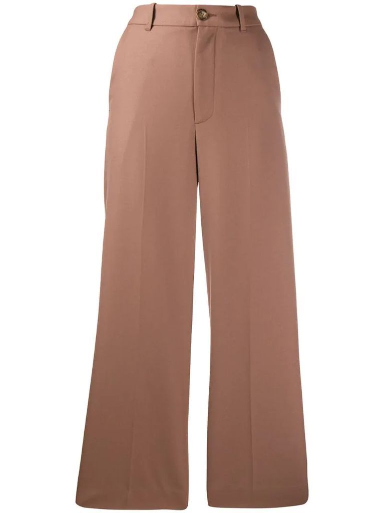 pleated cropped trousers